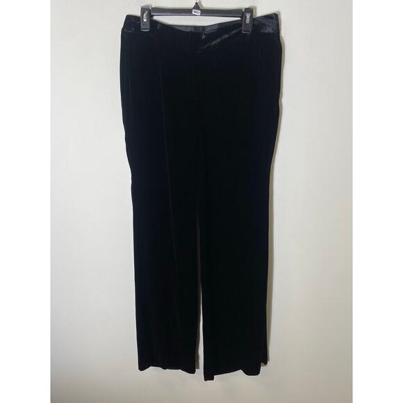 J Crew Black Velvet Favorite Fit Pants Sz 14 - Picture 1 of 3
